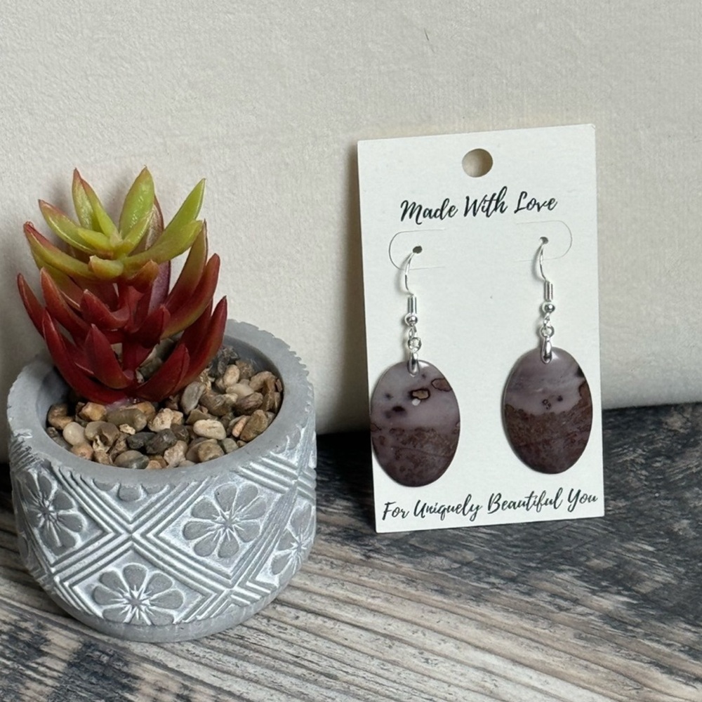 Handcrafted Chohua Jasper Sterling Silver Earrings